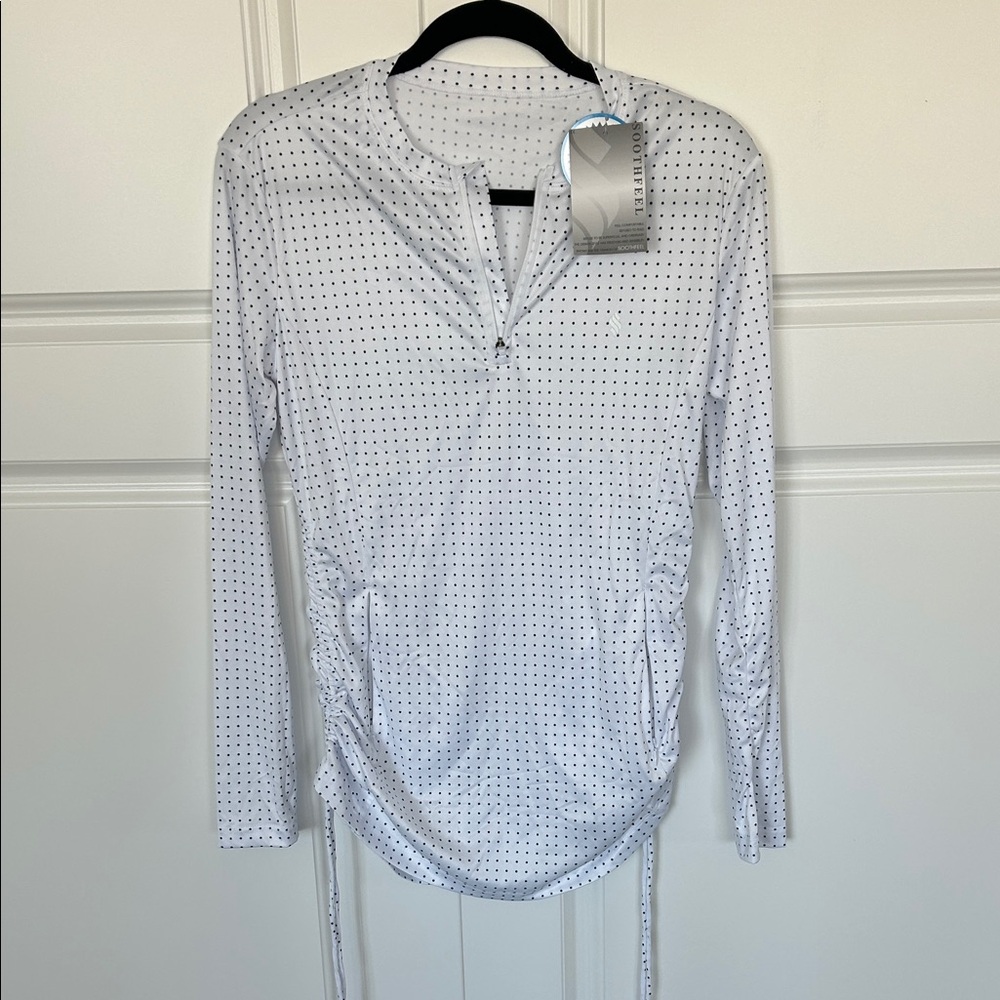 NWT Soothfeel Long Sleeve White Dot-Print Rash Guard
